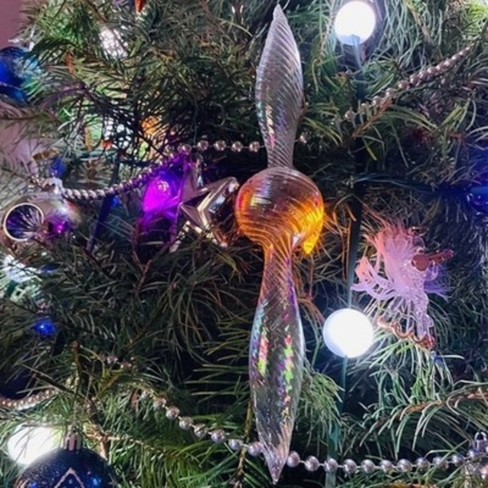 Large Clear Glass Teardrop Christmas Ornament Collectible Holiday Decor 9”